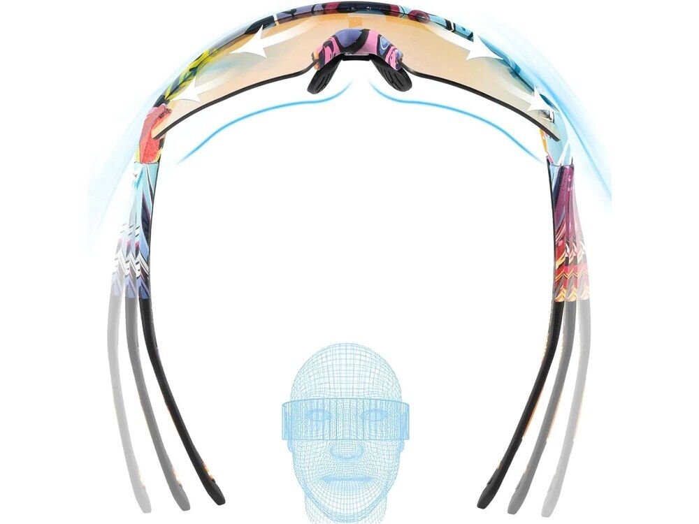 Okulary rowerowe ROCKBROS 8386824303728 Wielokolorowy, UV400, ochrona, wzrok, bezpieczeństwo, Prezentacja wymiennych nosków oraz wkładki korekcyjnej