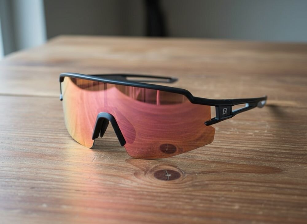 Okulary rowerowe ROCKBROS 8386824303742 Czarno-pomarańczowy, UV400, ochrona, wzrok, bezpieczeństwo, Prezentacja wymiennych nosków oraz wkładki korekcyjnej