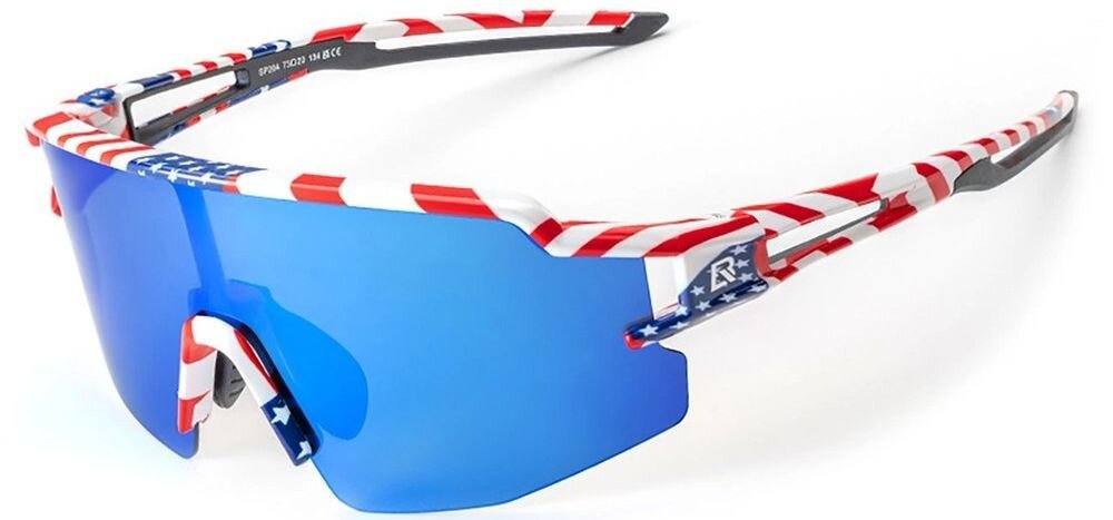 Okulary rowerowe ROCKBROS 8386824303766 Biały, TAC, polaryzacja, kontrast, redukcja odblasków, Białe okulary sportowe z niebieskimi szkłami.