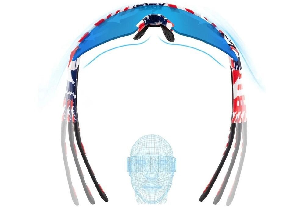 Okulary rowerowe ROCKBROS 8386824303766 Biały, UV400, bezpieczeństwo, wzrok, ochrona, Okulary sportowe na tle błękitnego nieba z chmurami.