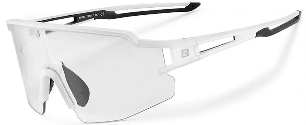 Okulary rowerowe ROCKBROS 8386824303759 Biały, Fotochrom, adaptacja, światło, widoczność, Białe okulary sportowe z jasnymi szkłami.