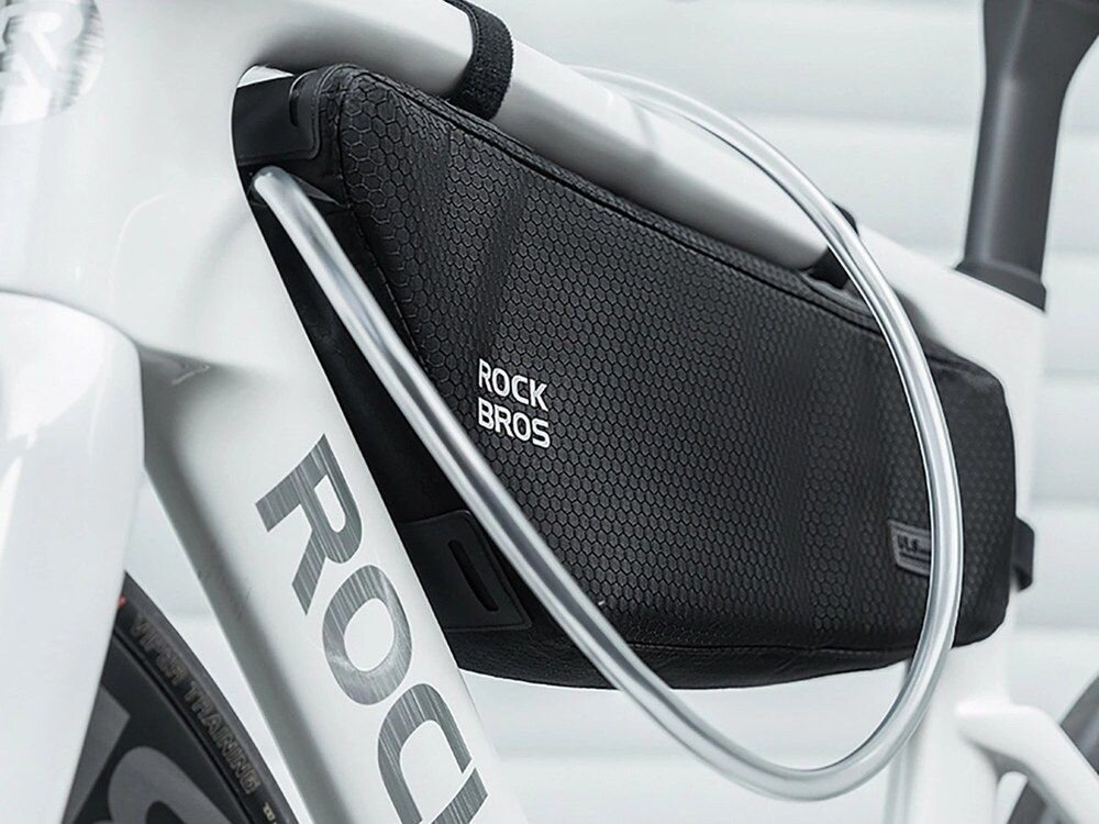 Torba rowerowa na ramę ROCKBROS 8386824308402 Czarny, Bukłak, nawodnienie, funkcja, uniwersalność, Torba na ramę z wyprowadzonym przezroczystym przewodem.