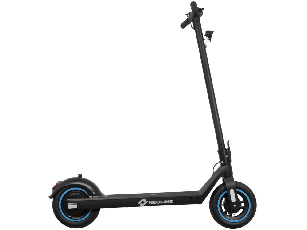 Hulajnoga elektryczna NEOLINE T26 Czarny solidna konstrukcja ze stopu aluminium uzywane w lotnictwie odporna na korozje szeroki 155 mm antyposlizgowy podest udwig do 120 kg