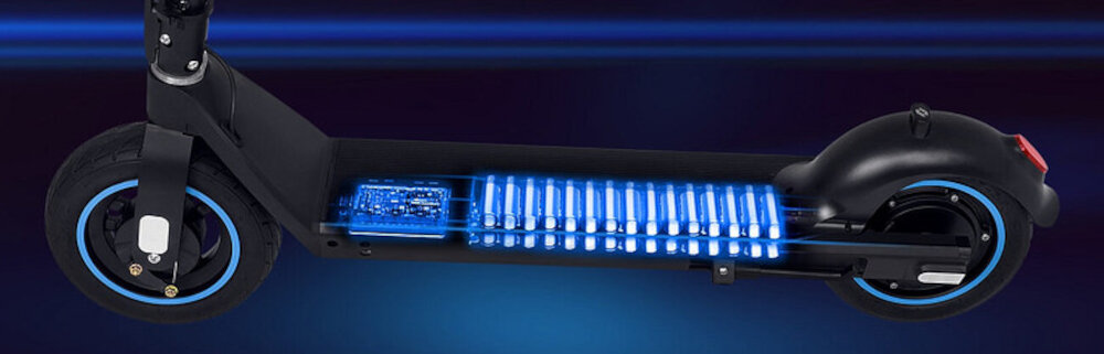 Hulajnoga elektryczna NEOLINE T26 Czarny nie wytwarza szkodliwych substancji wydajna bateria 36 V pojemnosc 10 Ah zasieg do 40 km czas ladowania okolo 8 godzin