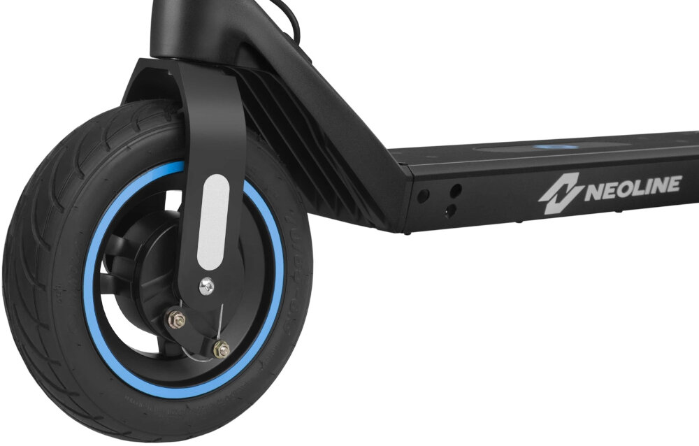 Hulajnoga elektryczna NEOLINE T26 Czarny dwa duze 10,5-calowe kola pompowane opony duza odpornosc na przebicia doskonale tlumia drgania stopien ochrony IP54
