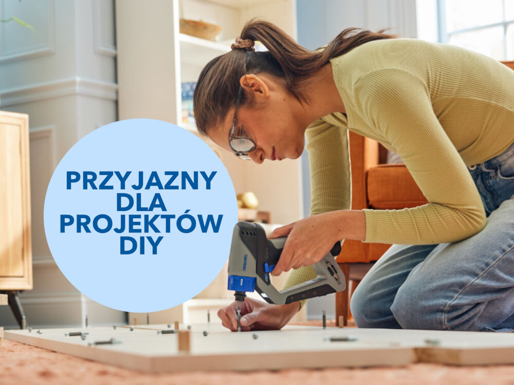 Wiertarko-wkrętarka DREMEL Blueprint DD12V-S1 Dremel Blueprint 12V silnik bezszczotkowy kompaktowa moc zastosowania montaż półek