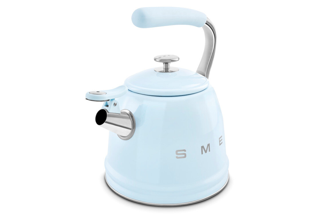 Czajnik SMEG WKF01PB Błękitny Bezpieczny uchwyt w dłoni Ergonomiczny uchwyt Silikonowa powłoka antypoślizgowa kontrola