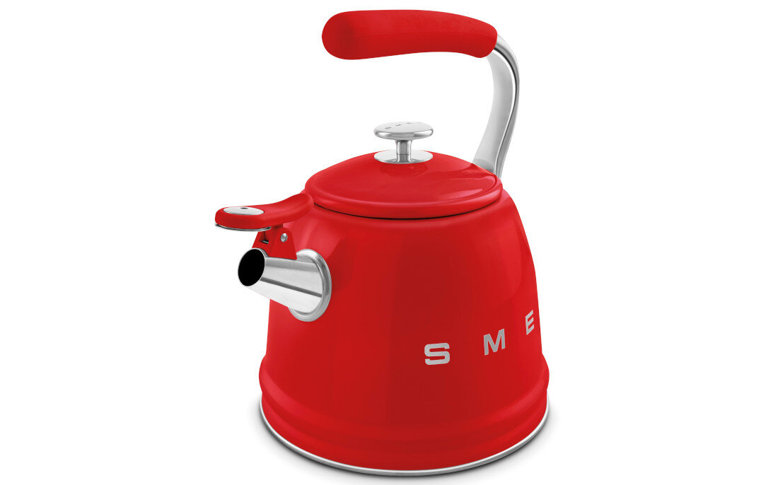 Czajnik SMEG WKF01RD Czerwony Bezpieczny uchwyt w dłoni Ergonomiczny uchwyt Silikonowa powłoka antypoślizgowa kontrola