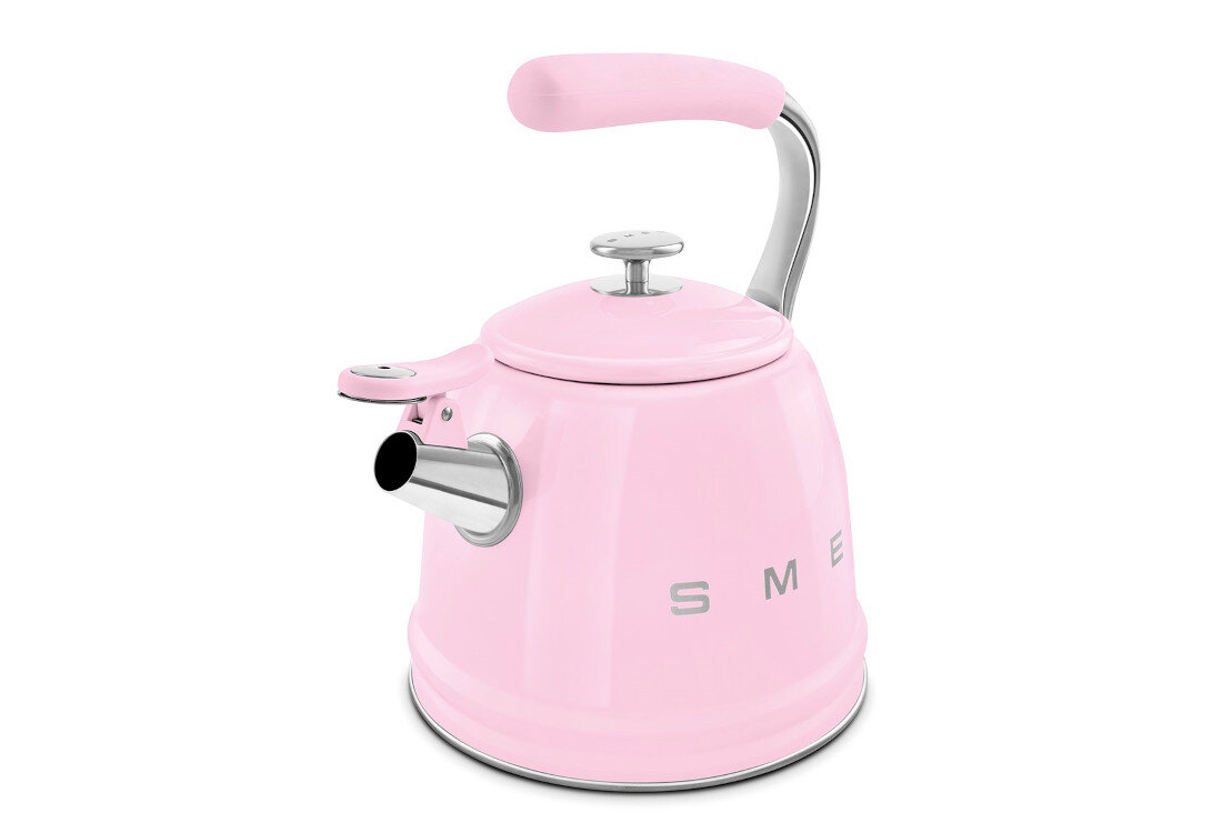 Czajnik SMEG WKF01PK Różowy Bezpieczny uchwyt w dłoni Ergonomiczny uchwyt Silikonowa powłoka antypoślizgowa kontrola