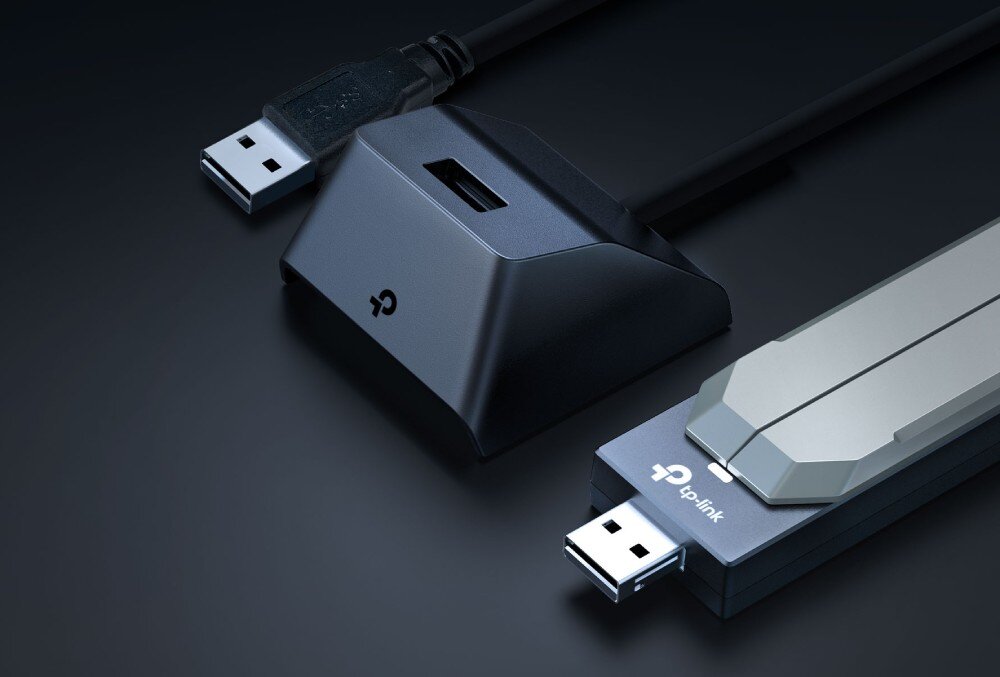 Karta sieciowa TP-LINK Archer TBE400UH Karta sieciowa, podstawka i kabel USB pokazane oddzielnie, podłączenie, interfejs, sterowniki