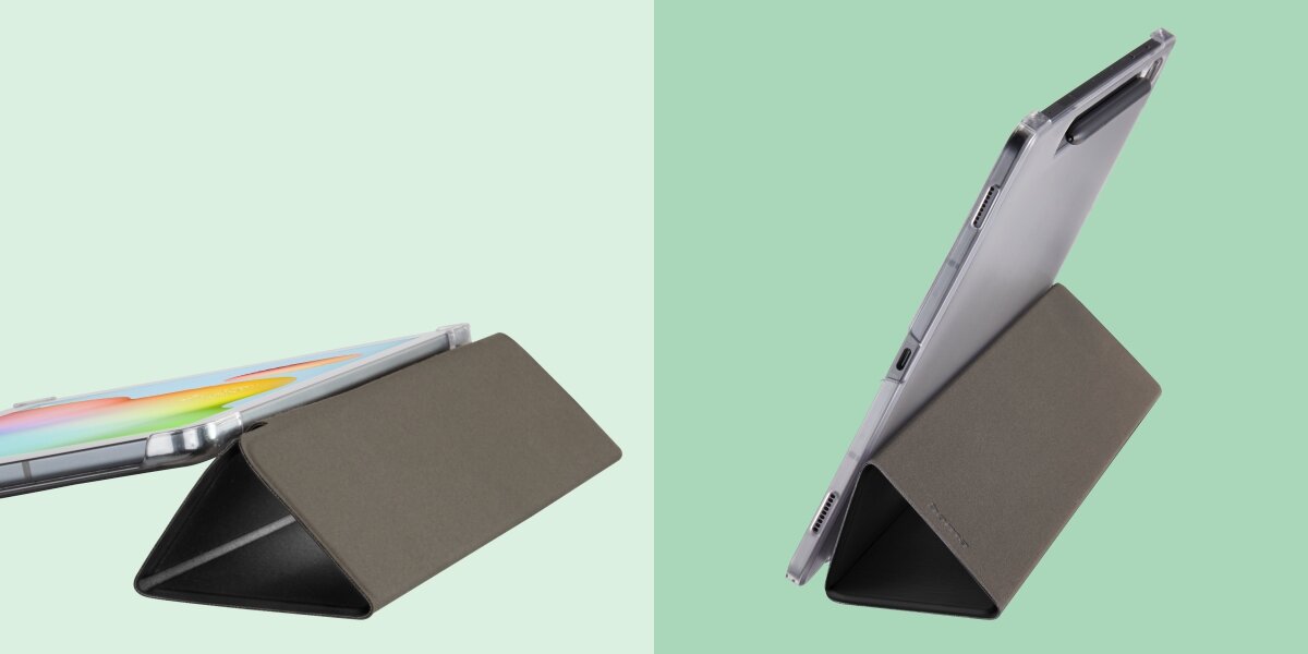 Etui na Galaxy Tab S10 Ultra HAMA Fold Clear Czarny Praktyczna funkcja podstawki