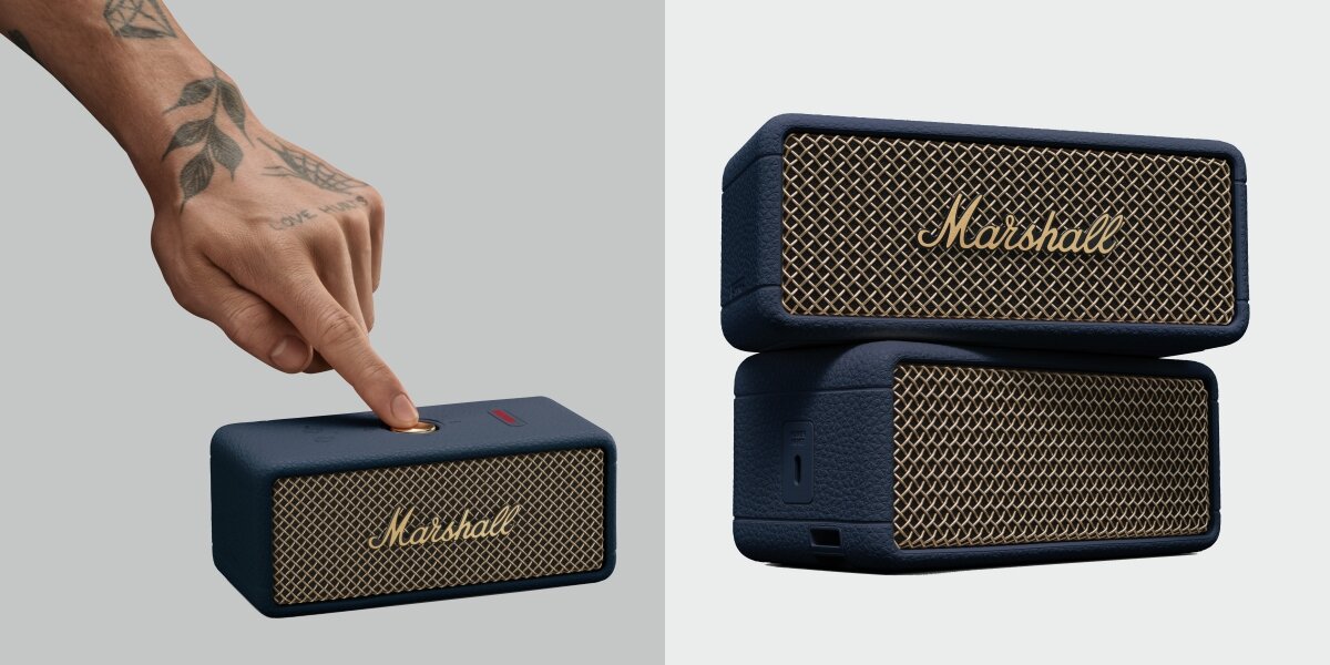 Głośnik mobilny MARSHALL Emberton III - Prawdziwe stereo 360°, True Stereophonic, głośnik stojący na sztorc