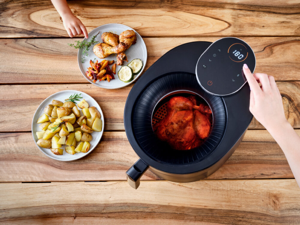 Air Fryer Frytkownica beztłuszczowa ETA SkyFry 516890000 zdrowsze przygotowanie potraw, bez nadmiaru tłuszczu, szybko i wygodnie, pojemność aż 5 litrów, równomierne pieczenie