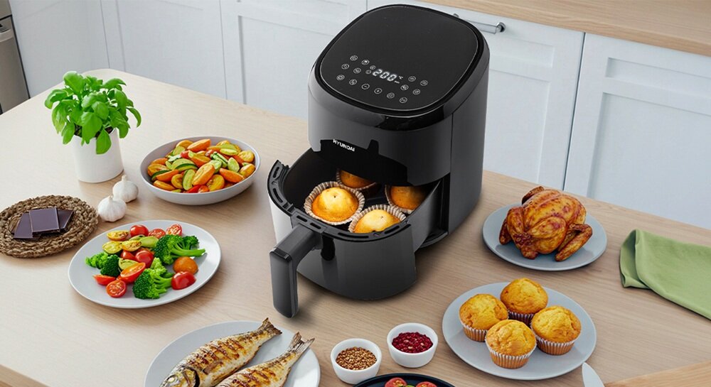 Air Fryer Frytkownica beztłuszczowa HYUNDAI AF220 zdrowe posiłki, mniej tłuszczu, wygodne użytkowanie, smak