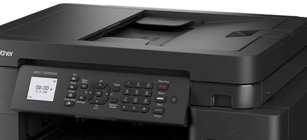 Urządzenie wielofunkcyjne BROTHER MFC-T930DW Druk w kolorze, Automatyczny druk dwustronny, Wi-Fi zbliżenie na ADF oszczędność czasu moduł automatycznego podajnika dokumentów do 20 arkuszy papieru przydatne przy tworzeniu cyfrowych archiwów