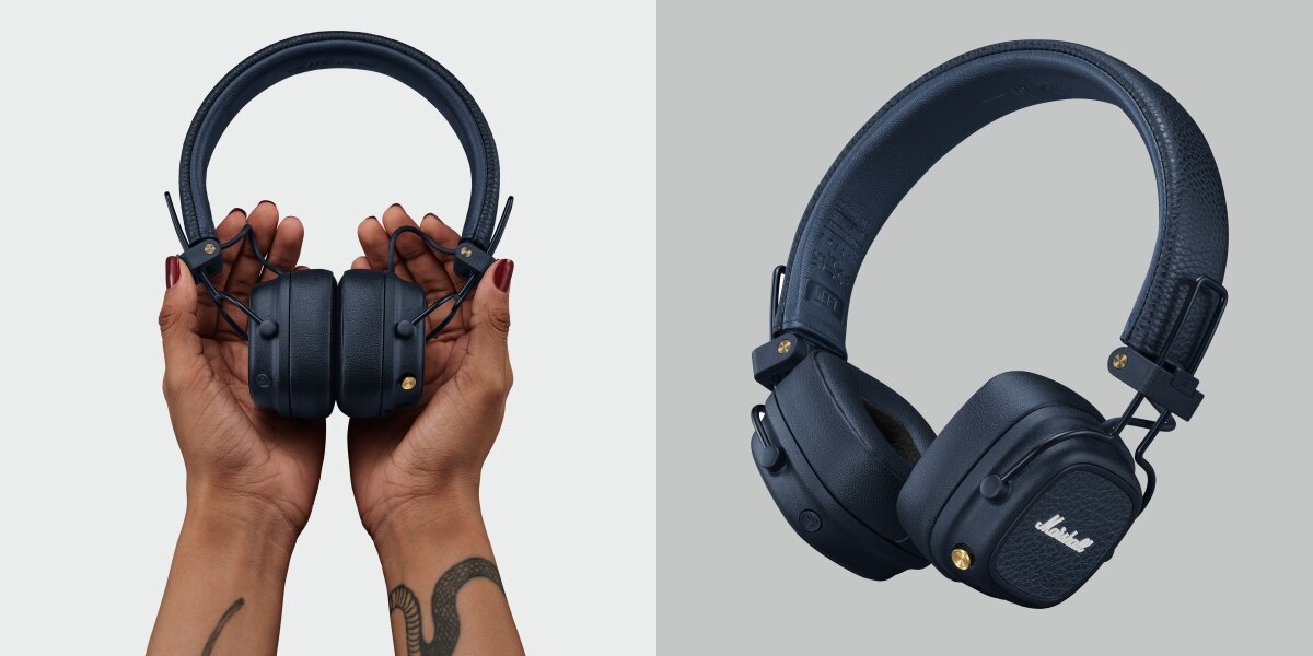 Słuchawki nauszne MARSHALL Major V - Zawsze dobre brzmienie, starannie dostrojone, słuchawki trzymane w rękach