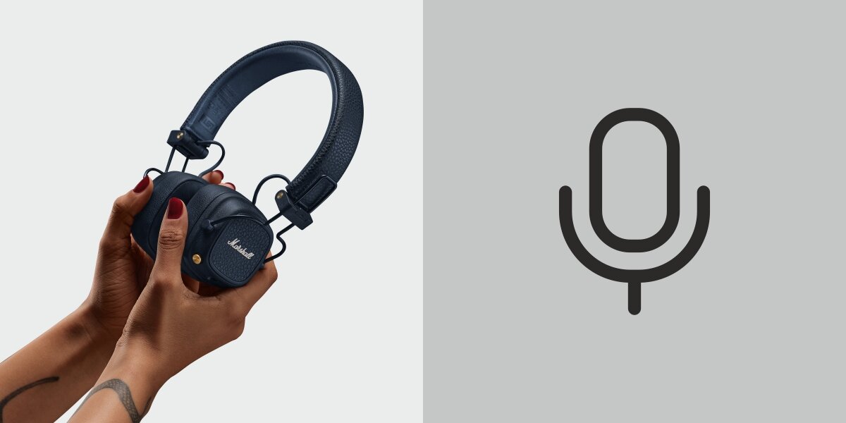 Słuchawki nauszne MARSHALL Major V - Wyraźne rozmowy telefoniczne, mikrofon, słuchawki trzymane w rękach