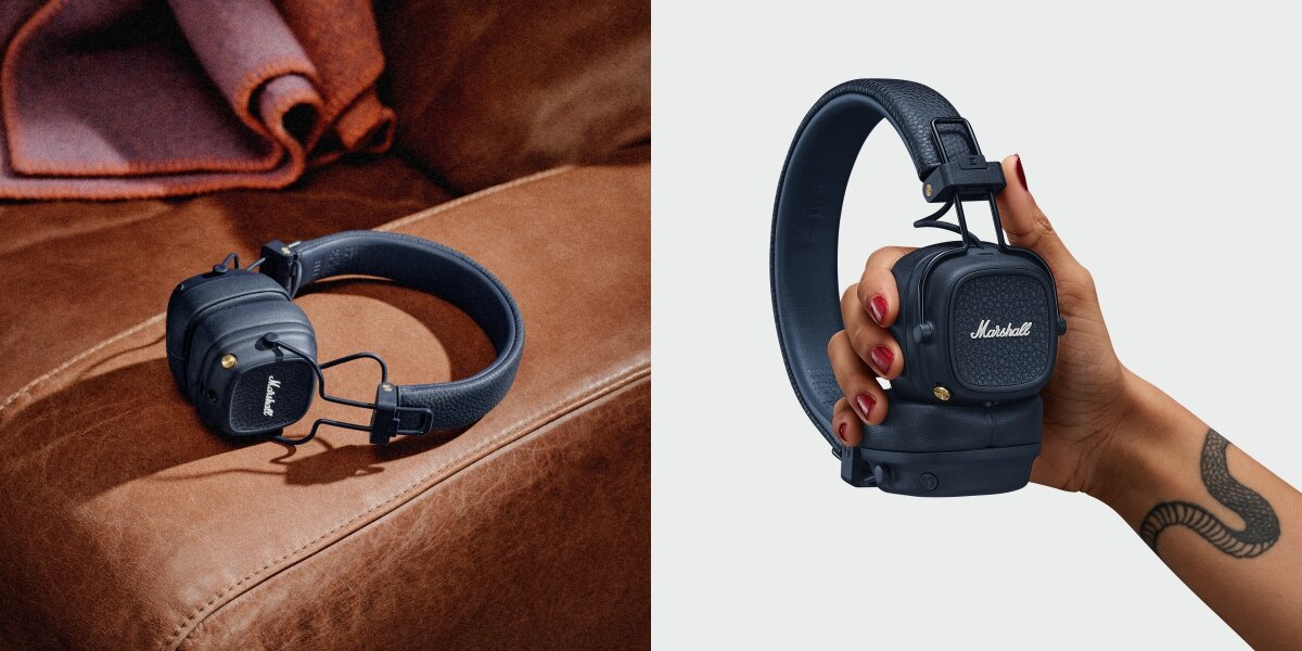 Słuchawki nauszne MARSHALL Major V - Przygotowane na przyszłość, Bluetooth LE Audio, sŁuchawki leżące na sofie