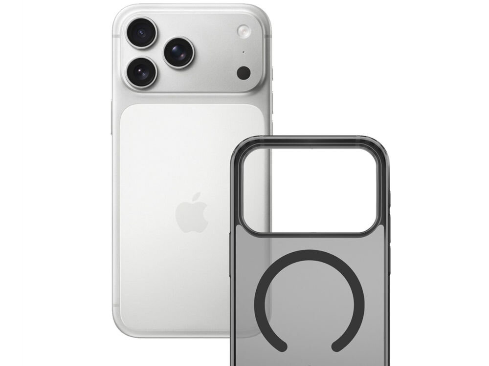 Etui 3MK Frosty MagCase do Apple iPhone 17 Pro Czarny prezentacja telefonu i etui na białym tle technologia Easy Click Buttons dokładność obsługi urządzenia swobodny dostęp do przycisków