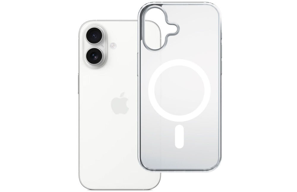 Etui 3MK Frosty MagCase do Apple iPhone 17 Biały MagSafe prezentacja etui z telefonem obok na białym tle ochrona soczewek Military Grade wysoka trwałość