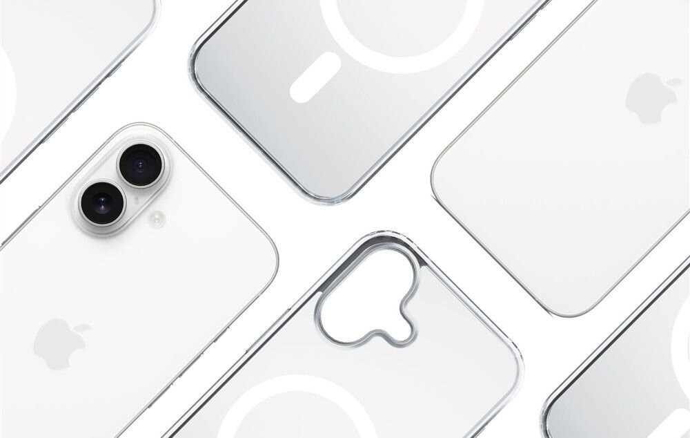 Etui 3MK Frosty MagCase do Apple iPhone 17 Biały Kompozycja kilku transparentnych etui z technologią MagSafe ułożonych pod kątem na białym tle specjalnie wzmocnione podwyższone krawędzie wokół aparatu ochrona delikatnych soczewek