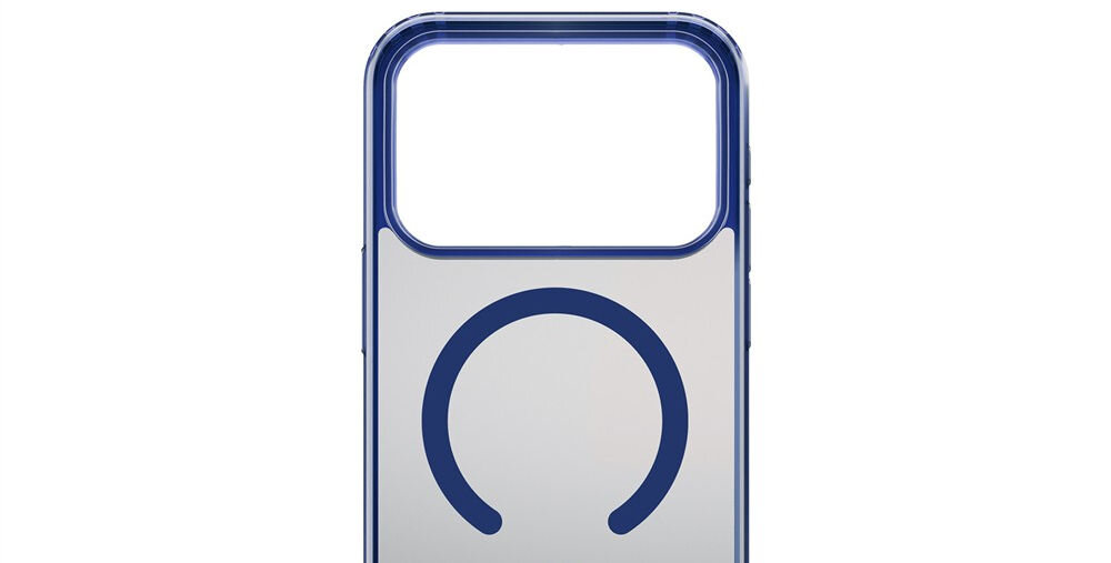 Etui 3MK Frosty MagCase do Apple iPhone 17 Pro Max Niebieski prezentacja etui na białym tle zbliżenie tworzywo odporne na przebarwienia zachowanie przejrzystości