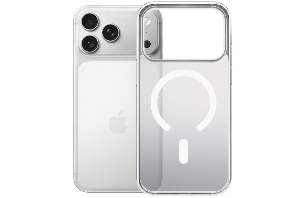 Etui 3MK Frosty MagCase do Apple iPhone 17 Pro Max Biały MagSafe prezentacja etui z telefonem obok na białym tle ochrona soczewek Military Grade wysoka trwałość