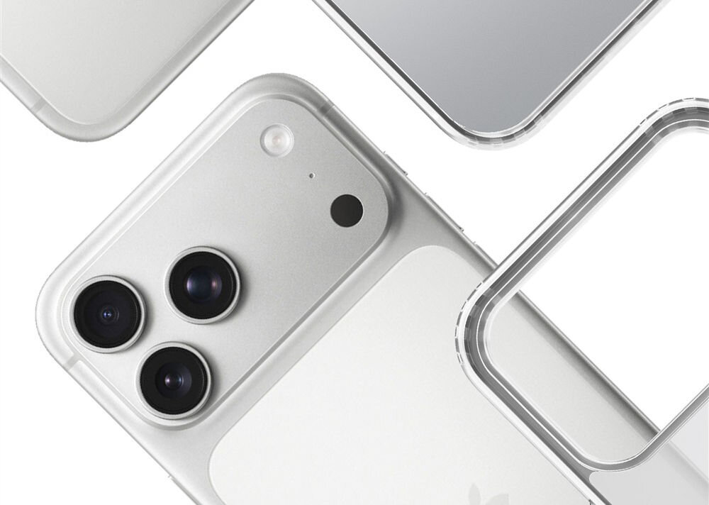 Etui 3MK Frosty MagCase do Apple iPhone 17 Pro Max Biały Kompozycja transparentnych etui z technologią MagSafe ułożonych pod kątem na białym tle i telefon specjalnie wzmocnione podwyższone krawędzie wokół aparatu ochrona delikatnych soczewek