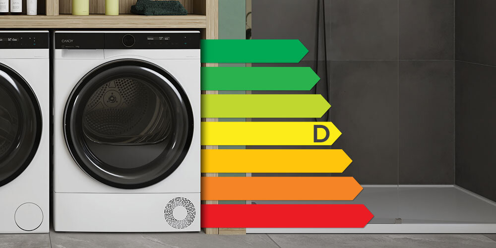 SUSZARKA CANDY AI PRODRY 700 BS H9N2B-S wizualizacja oznaczenie klasy energetyczne klasa D oszczędności