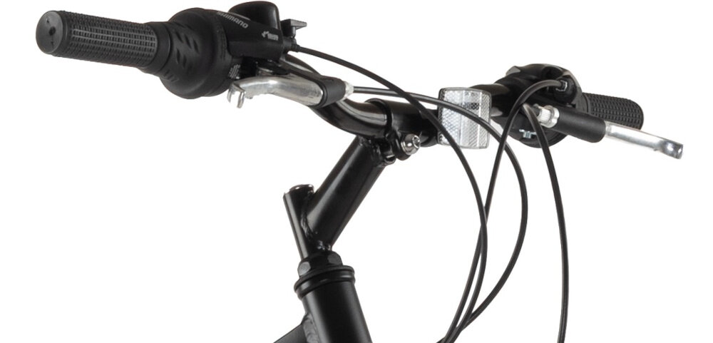 Rower młodzieżowy TRAIL 600 Alu 26 cali dla chłopca Czarno-czerwony kierownica na białym tle stalowa kierownica stalowy wspornik stabilne i pewne prowadzenie antypoślizgowe uchwyty kontrola nad pojazdem dla dzieci w wieku od 9 do 12 lat