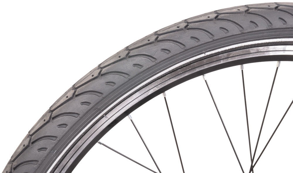 Rower trekkingowy INDIANA X-Road 3.0 M21 26 cali męski Czarny zbliżenie na oponę rozmiar koła 26 cali łatwe pokonywanie przeszkód duży kontakt koła z podłożem szerokie opony marki VEE RUBBER dobra przyczepność dwuściankowe obręcze marki BERETTA zachowanie regularnego kształtu kół stabilne trzymanie opony bezpieczna i komfortowa jazda regularne sprawdzanie ciśnienia powietrza wartość na bocznej części opony