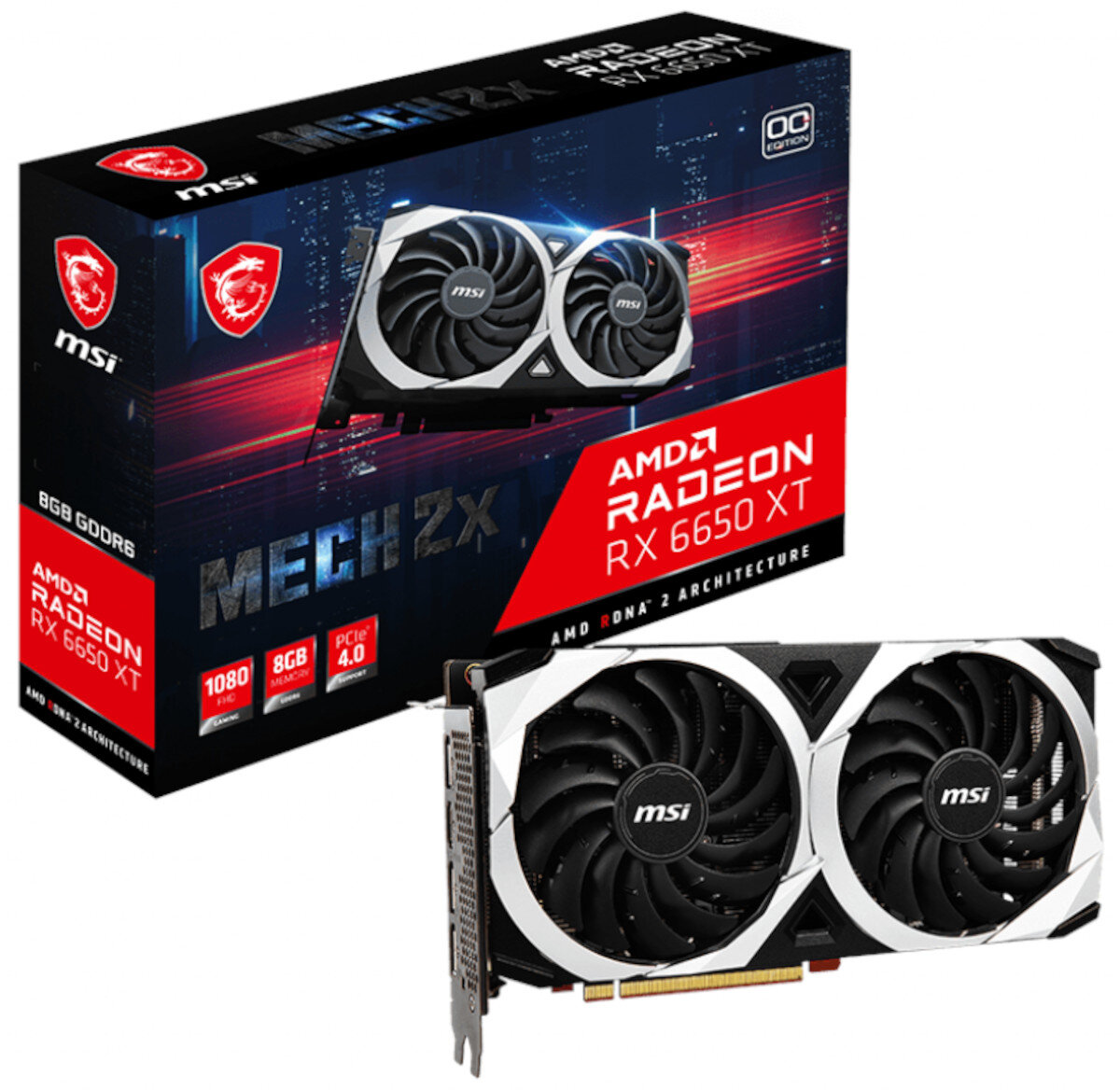 Karta graficzna MSI Radeon RX 6650 XT Mech 2X OC 8GB opakowanie