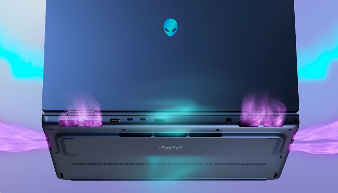 System chłodzenia Cryo Chamber w laptopie Alienware, dynamiczna wizualizacja przepływu powietrza - System chłodzenia Cryo-Chamber