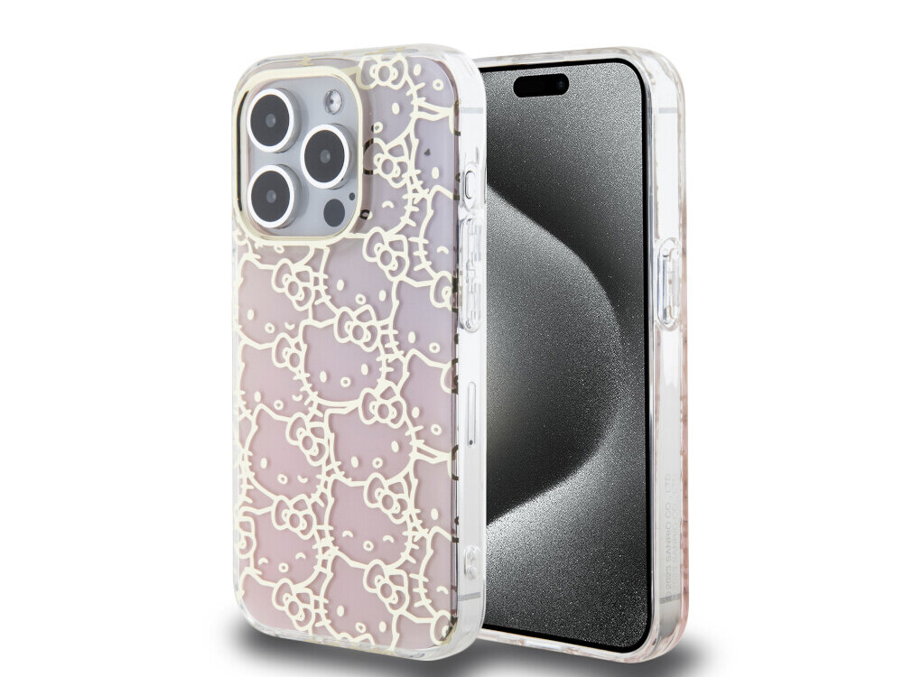 Etui Hello Kitty IML Gradient Electrop Crowded Kitty Head - różowy, złote kontury, twarde
