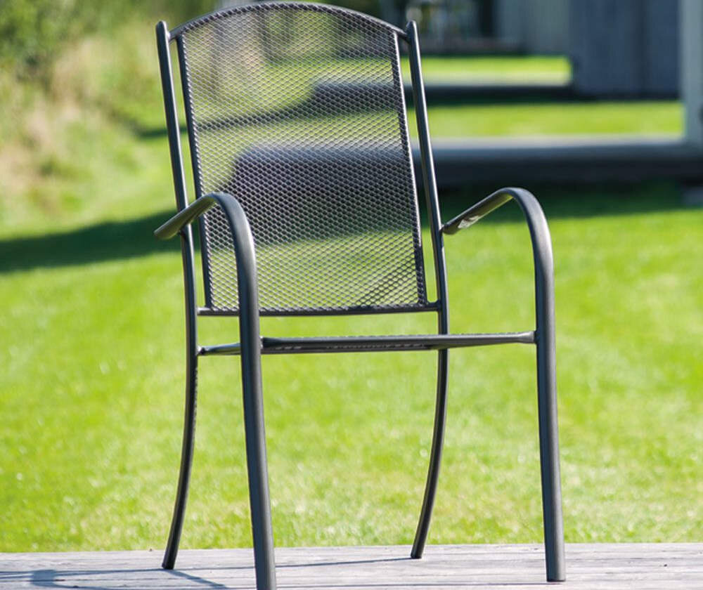 Krzesło ogrodowe PATIO Opal 22907 Metalowa konstrukcja zaokrąglone oparcie wymiary