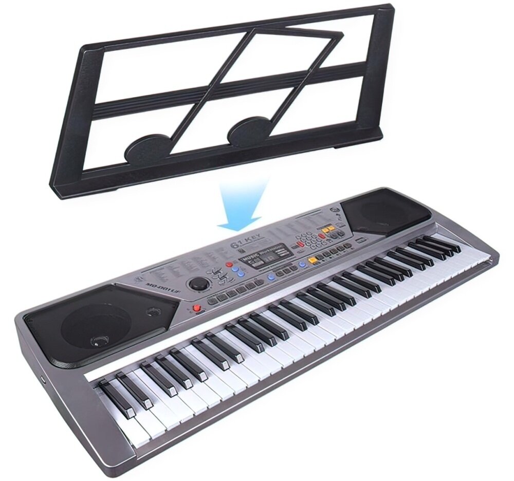 Keyboard MQ 001 UF dla najmłodszych muzyka pasja funkcje tradycja start gniazda odtwarzacz mp3 wygoda przenoszenie