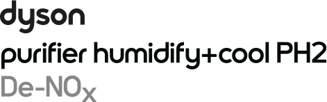 Logo dyson oraz tekst: purifier humidify+cool PH2 De-NOx.