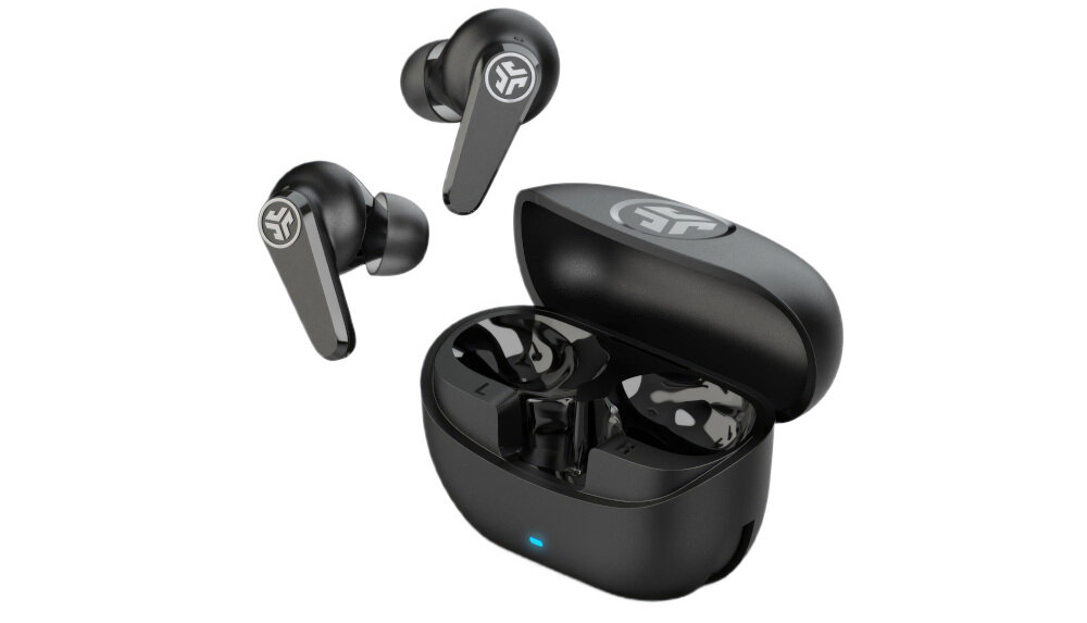 JLAB TWS Go Pods ANC słuchawki z aktywną redukcją szumów ANC, słuchawki z etui ładującym na białym tle