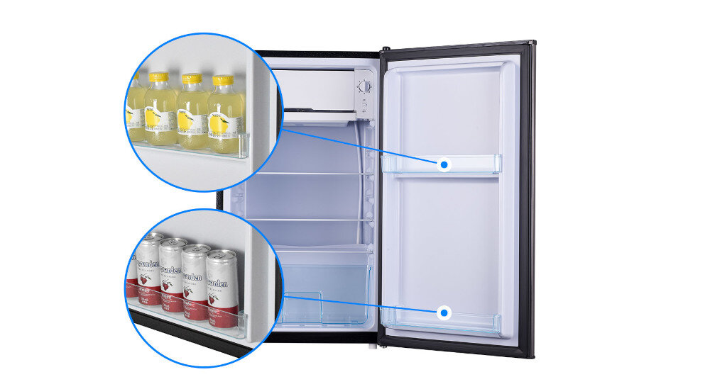 Lodówka LIN LI-BC92 83,5 cm półki na drzwiach balkoniki ergonomiczny układ dodatkowe miejsce butelki słoiki