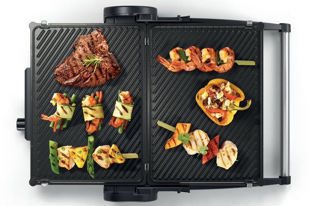 Grill elektryczny BOSCH TCG4104 trzy pozycje grillowania, dopasowanie przestrzeni, takie jak lubisz