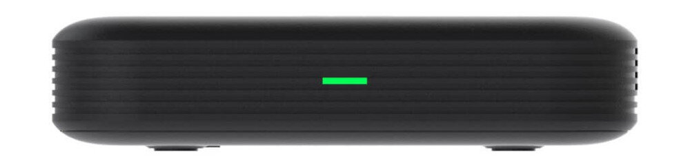 Odtwarzacz multimedialny 4K TESLA MediaBox XG600 Google TV spersonalizowane rekomendacje profile dziecięce, odtwarzacz od frontu na białym tle