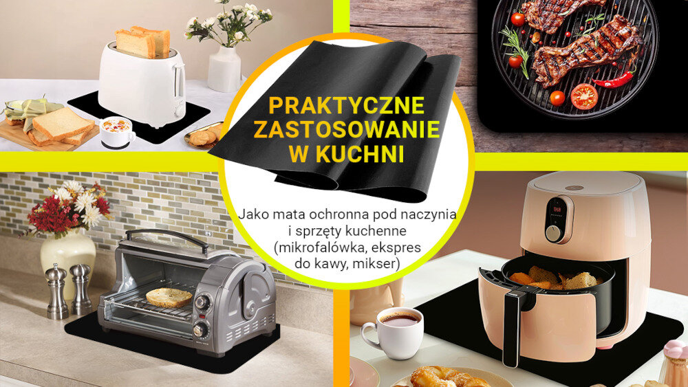 OCHRONNA MATA NA KUCHNIE INDUKCYJNĄ EXTRALINK sprzęty małe AGD kuchenne zastosowanie urządzenia w kuchni wodoodporność odporna na wilgoć