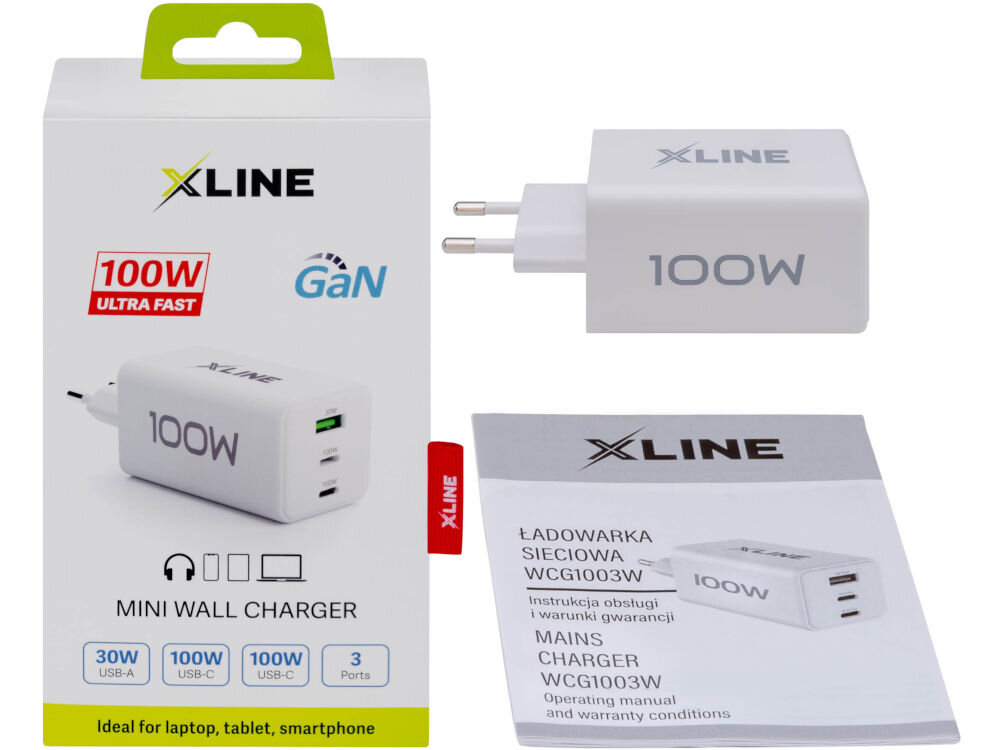 Ładowarka indukcyjna XLINE WCG1003W Biały instrukcja obsługi pudełko