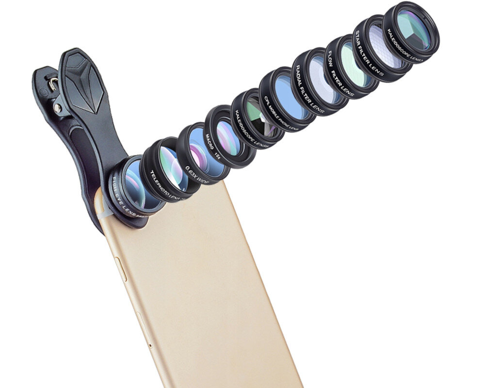 Zestaw obiektywow APEXEL APL-DG10 efekty