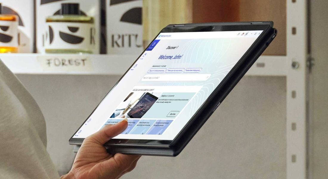 HP OmniBook Ultra Flip, który działa jako tablet z klawiaturą, oferując innowacyjne podejście do mobilności.   