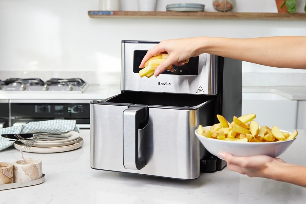 Air Fryer Frytkownica beztłuszczowa BREVILLE VDF131X 9l wygoda gotowania, duża pojemność kosza, technologia Air Fry