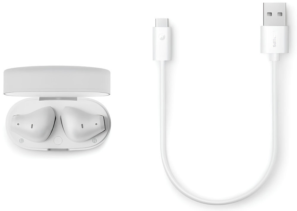 Słuchawki douszne PHILIPS TAT2139 etui ładujące, kabel USB-A/USB-C, instrukcja obsługi
