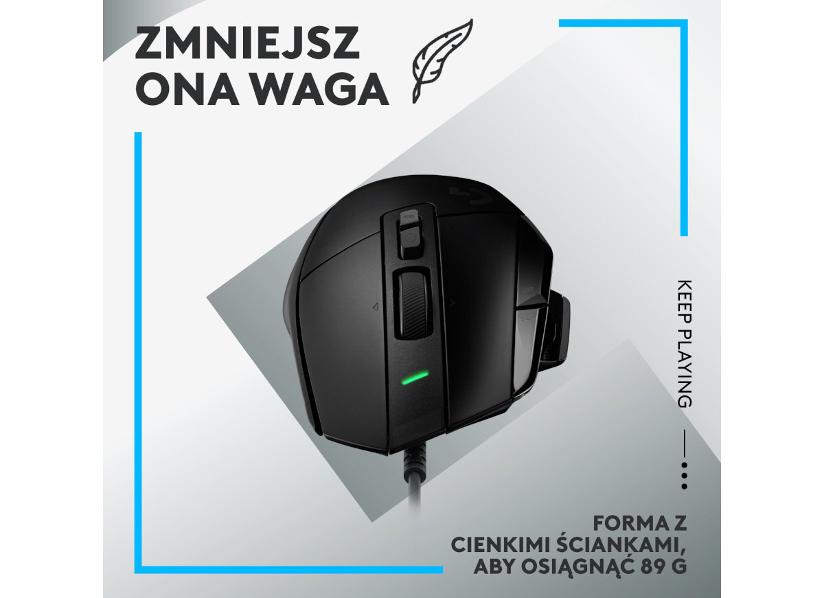 MYSZ LOGITECH G502 X idealnie dopasowana budowa