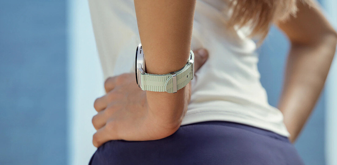 Galaxy Watch8 Athleisure Band komfortowy pasek do codziennego noszenia szałwiowy odcień kobiecy styl