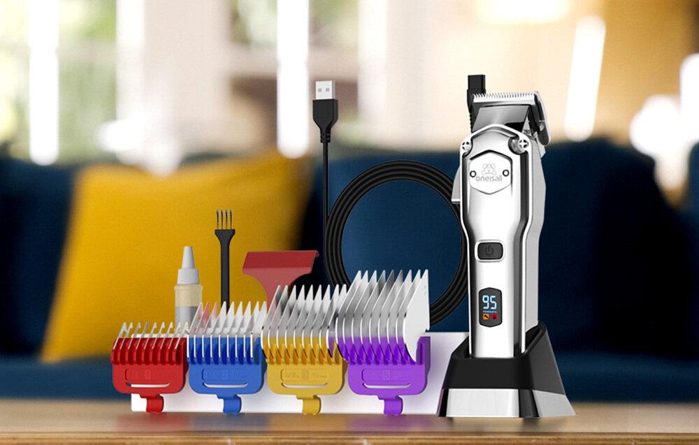 Maszynka do strzyżenia zwierząt ONEISALL RFC-676 PRO Wytrzymałe metalowe nasadki równomierne cięcie 